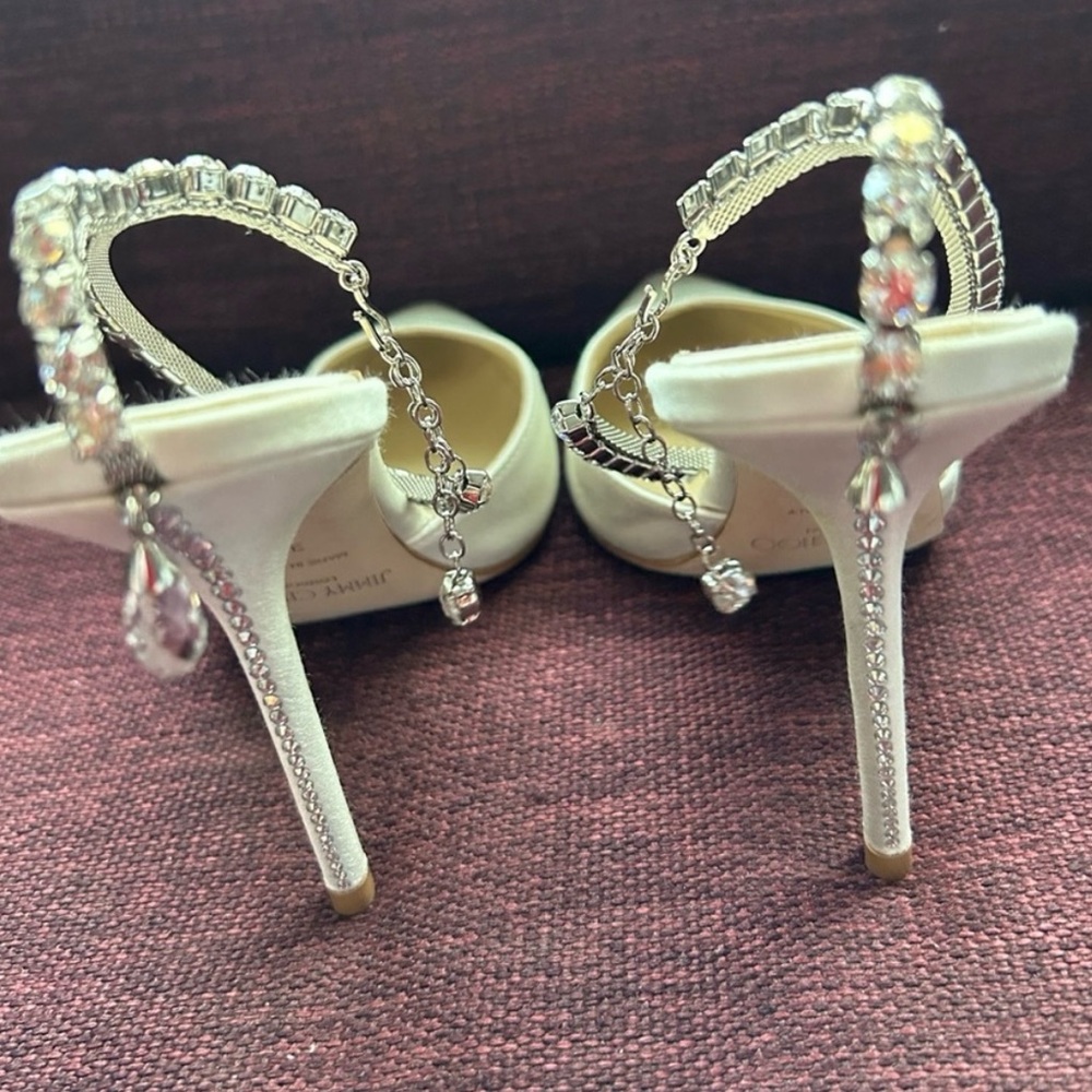 Jimmy Choo Saeda 100MM Suede Pumps - Picture 5 of 6